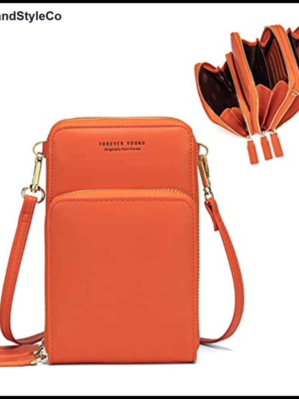 Faux Leather Multi-Pocket Crossbody Bag with 6 Card Slots